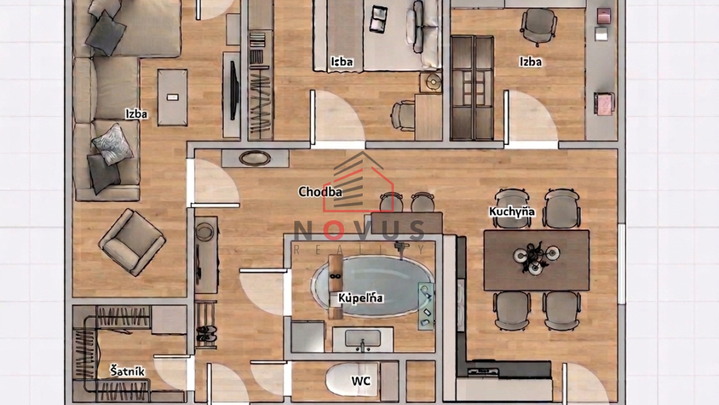 Na predaj 3 izbový byt, 68 m2, Dubnica nad Váhom, Pod hájom