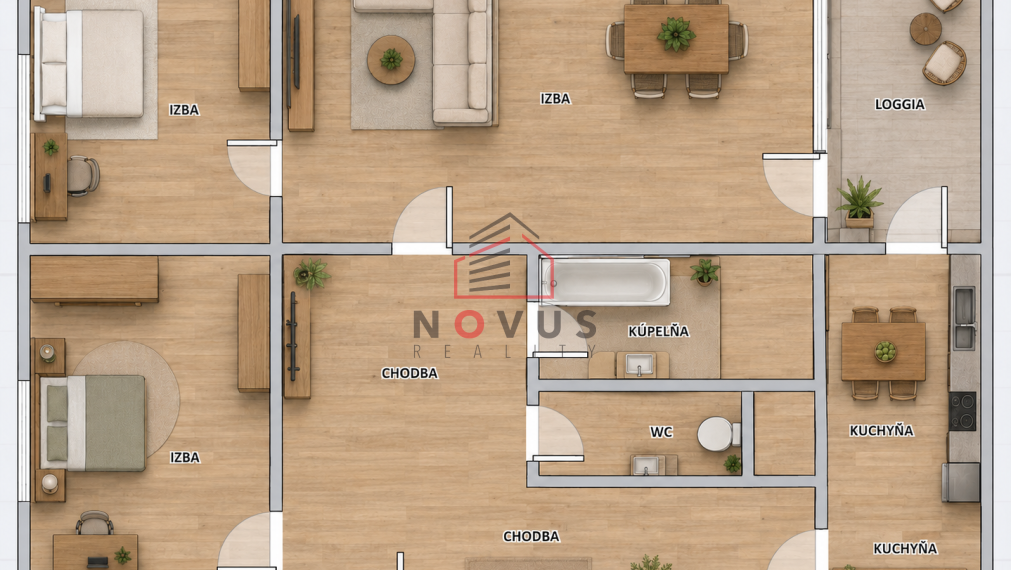 Na predaj 3 izbový byt, 70 m2, Dubnica nad Váhom, Centrum I
